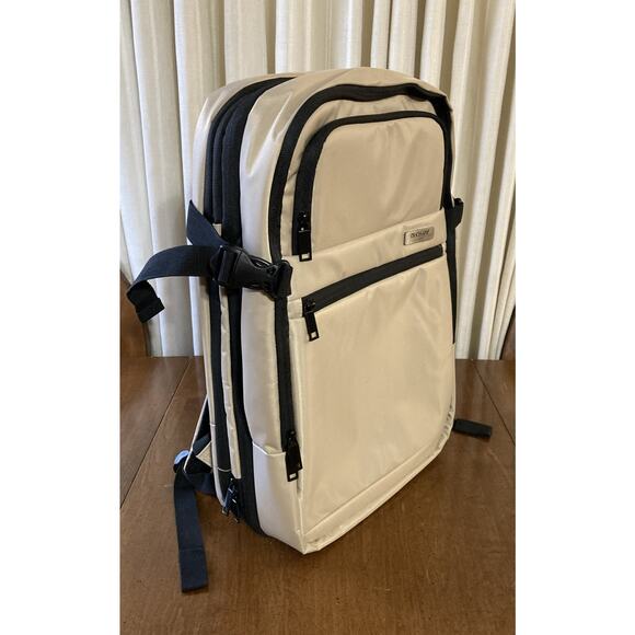 Duchamp London Expandable Travel Backpack Suitcase New Tan Carry-On USB Nylon - Picture 4 of 16